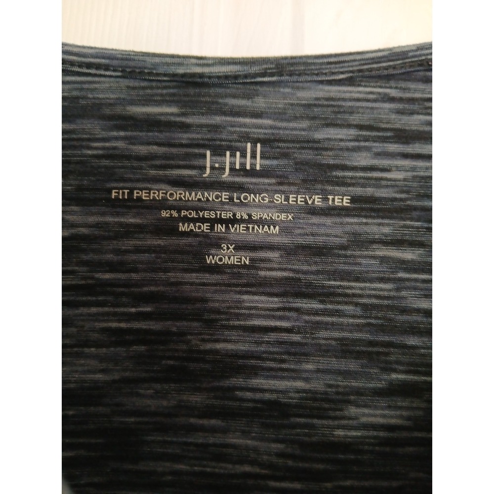 J.JILL Fit Performance Gray Space Dye Long Sleeve Soft Tee Yoga Pilates Gym 3X - Picture 2 of 5